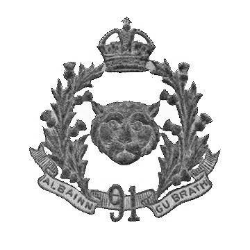 Original cap badge for the 91st Canadian Highlanders